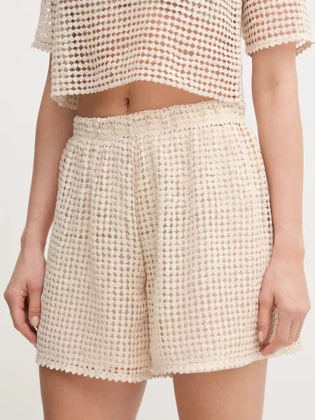 MAX&Co. pantaloni scurți femei uni high waist bej