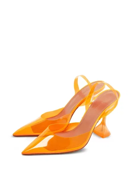 Pantofi cu toc Amina Muaddi slingback portocaliu