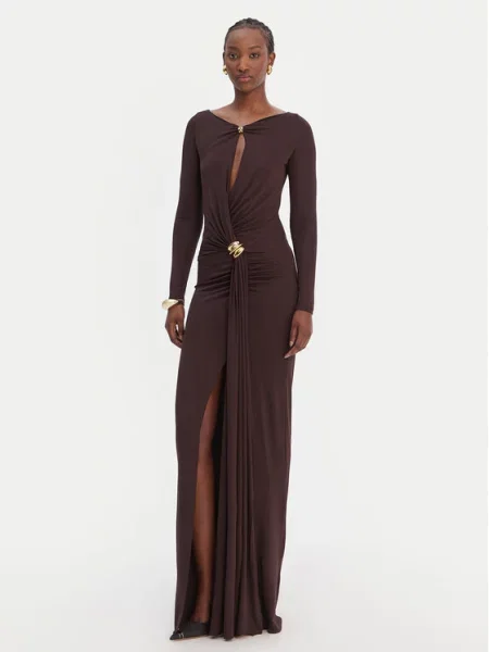 Elisabetta Franchi Sukienka wieczorowa Brązowy czerwona