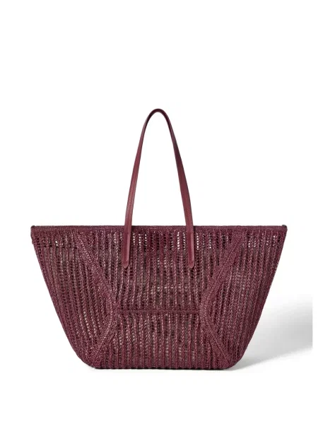 Pletená kabelka Brunello Cucinelli červená