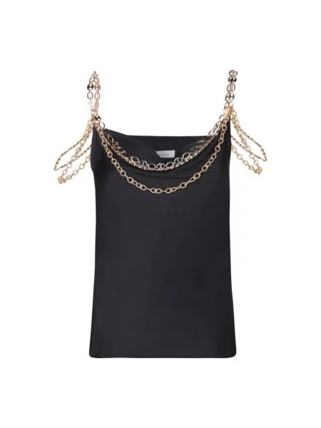 Satynowy top Paco Rabanne czarny