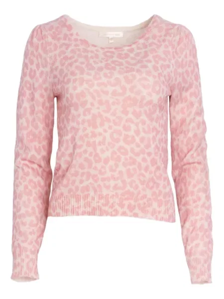 Pulover Loveshackfancy cu imprimeu animal print roz
