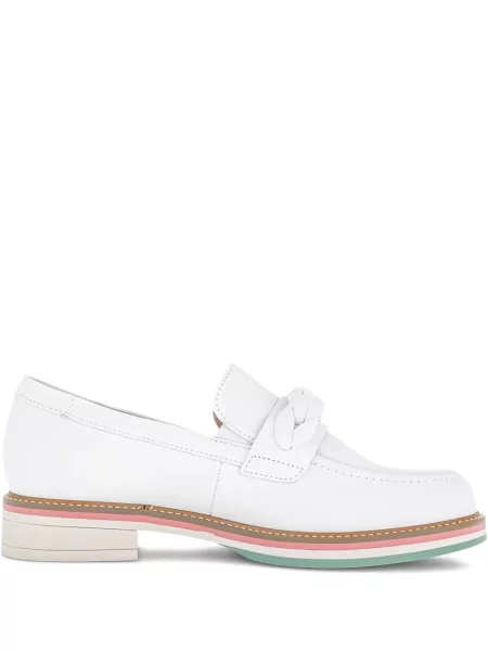Pantofi loafer Gabor din piele țesuți alb