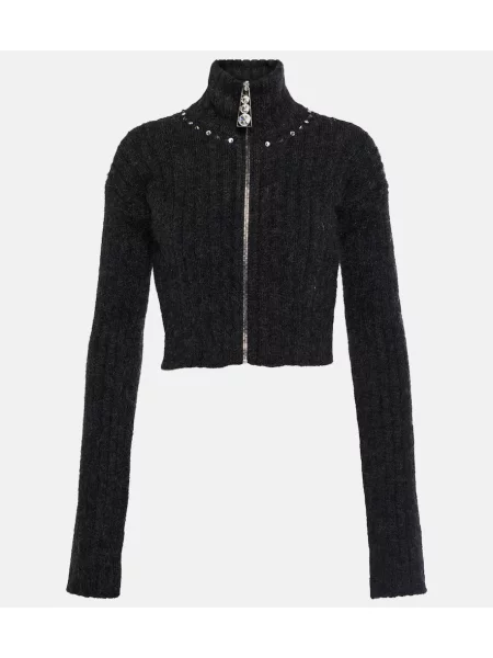 Sweter Alessandra Rich wełniany czarny