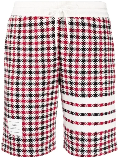 Pantaloni scurți Thom Browne în carouri roșu