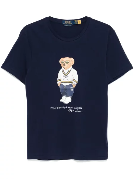 Siuvinėta dryžuota polo marškinėliai Polo Ralph Lauren balta