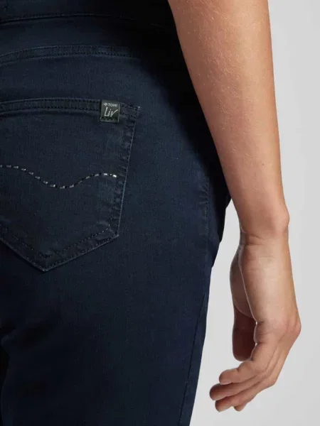 Jeansy o kroju regular fit z 5 model ‘LIV’ Toni granatowe