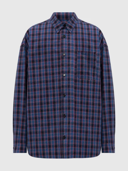 Сорочка в клітинку з логотипом Juun.j синя