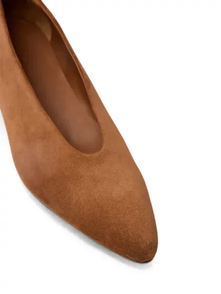 Pantofi cu toc Marsell din piele de căprioară maro