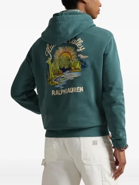 Плисирана шапка с козирки Polo Ralph Lauren на райета кепър синьо