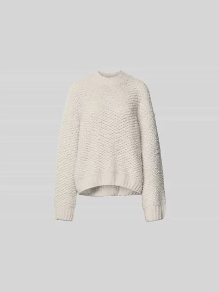 Sweter z prążkowanym ściągaczem Black Palms beżowy
