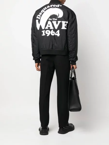 Kurtka bomber Dsquared2 z nadrukiem czarny