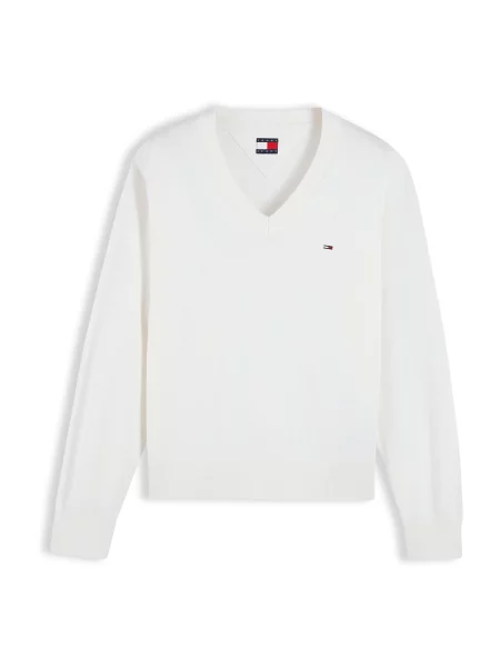 Tommy Jeans Pulover ESSENTIAL' alb