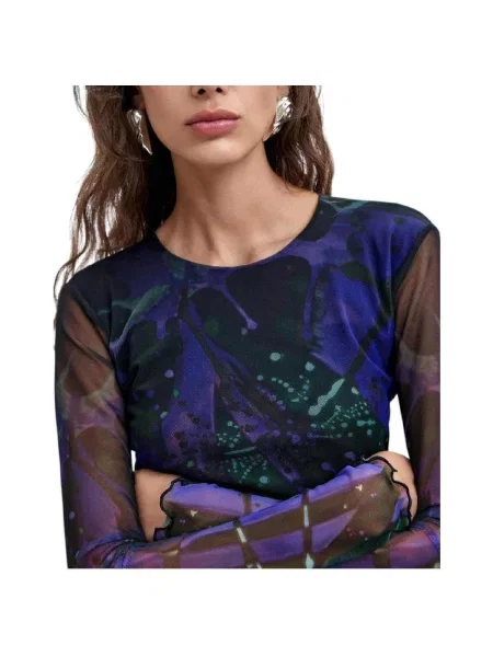 Tricou Desigual cu buline violet