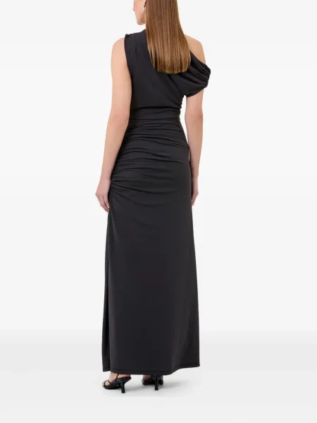 Rochie maxi Nicholas cu un umăr gol de costum negru