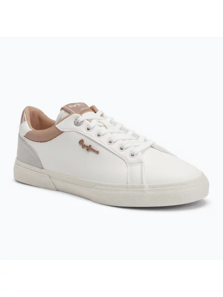 Boty Pepe Jeans Kenton Court golden ochre brown bílé