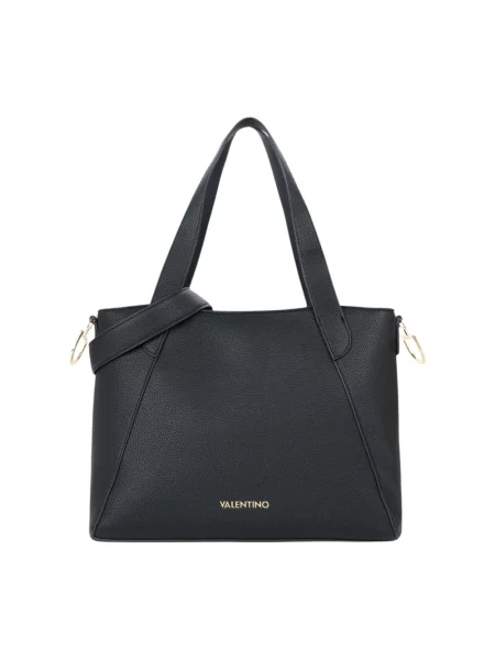 Lniana shopperka Valentino czarna