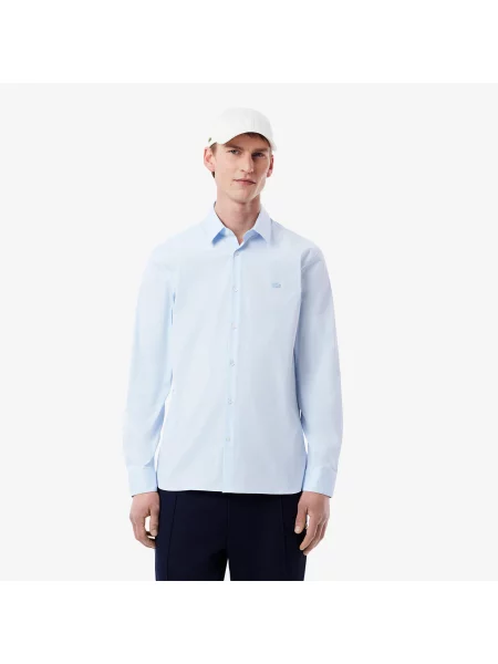 Lacoste Koszula Slim Fit Z Elastycznej Popeliny niebieski