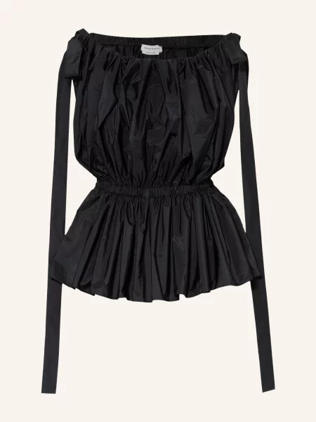 Alexander Mcqueen Bluzka Z Odkrytymi Ramionami schwarz czarna