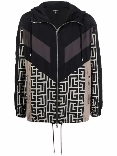 Geacă Balmain cu imagine cu imprimeu geometric