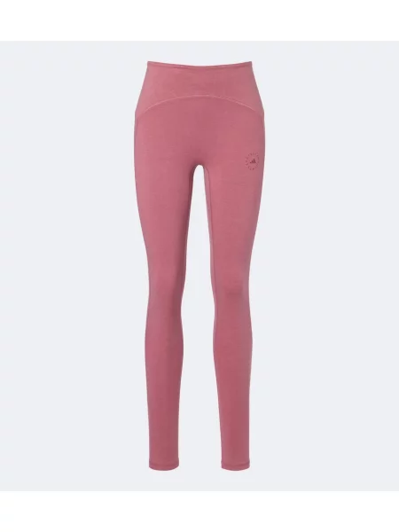 Leggings Adidas By Stella Mccartney din jerseu cu autograf roz
