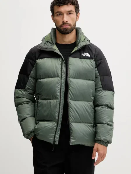 The North Face geacă de puf din catifea OUTDOOR verde