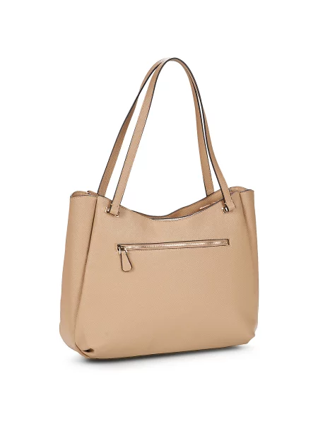 Geantă shopper Guess din piele bej