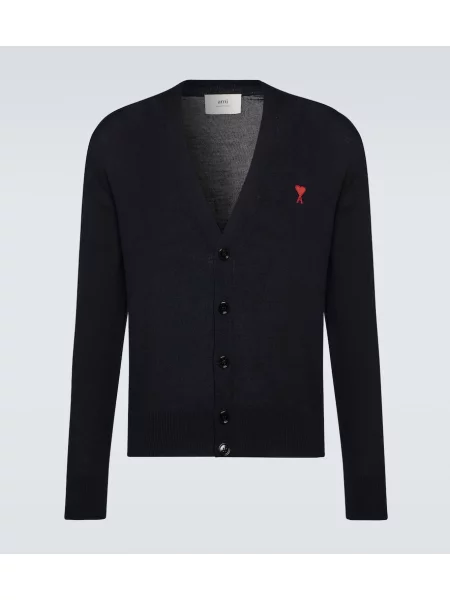 Kardigan Ami Paris wełniany niebieski