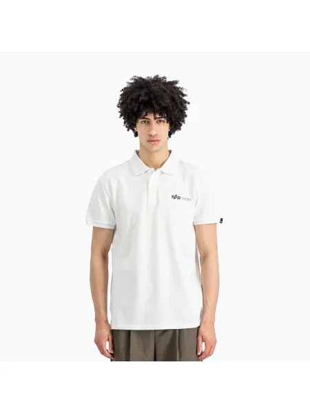 Tricou pentru bărbați Alpha Industries Basic Polo Small Logo white alb