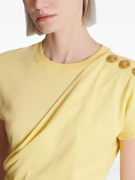 Tricou Balmain drapate galben