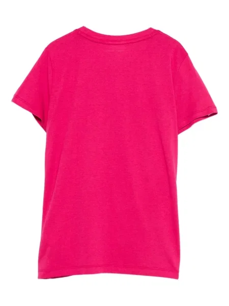 Tricou Dkny cu decolteu rotund cu autograf roz