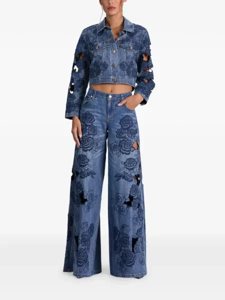 Blugi Alice + Olivia cu model floral albastru