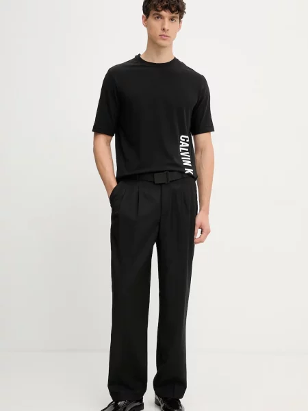 Calvin Klein kratka majica z bombažem črna