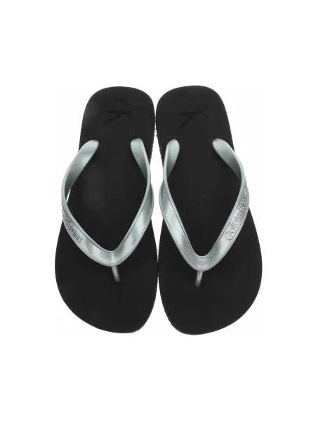 Dámske žabky Calvin Klein Beach Sandal Monologo Tpu black/silver čierna
