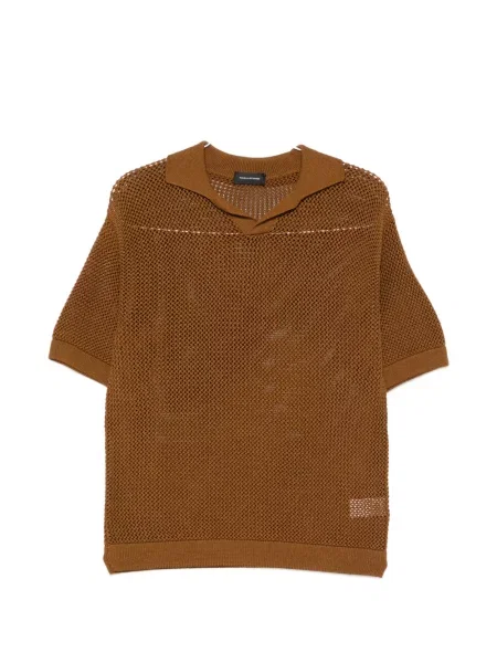 Pletena majica Tagliatore smeđa