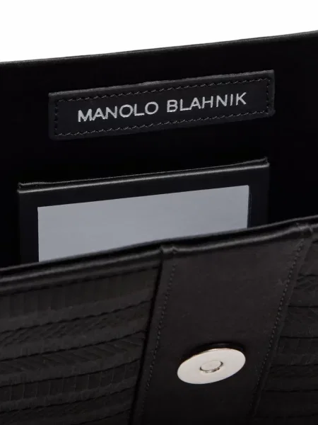 Geantă plic Manolo Blahnik cu cataramă negru