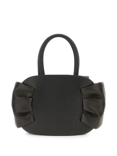 Geantă shopper Ferragamo cu funde din piele negru