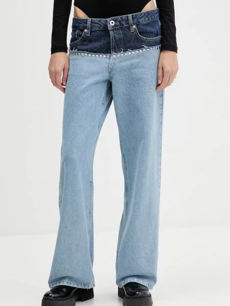 Džíny Karl Lagerfeld Jeans medium waist modré