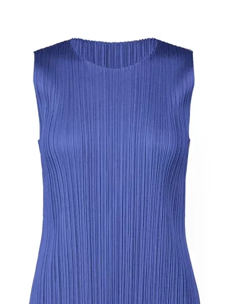 Αμάνικη μάξι φόρεμα Pleats Please Issey Miyake μπλε
