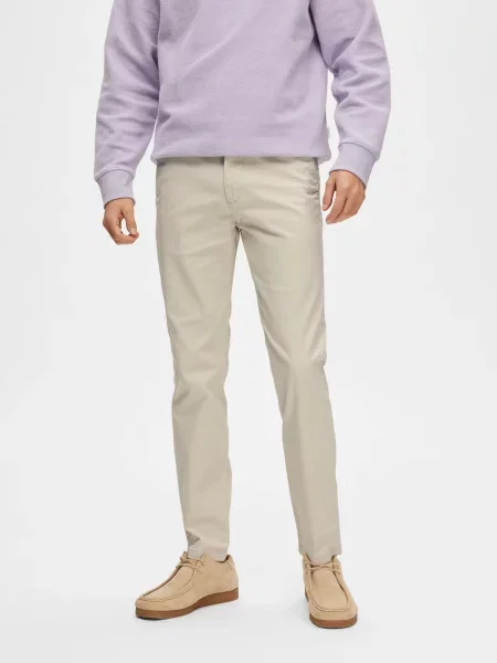 SELECTED HOMME Chino nohavice NEW MILES svetlosivá