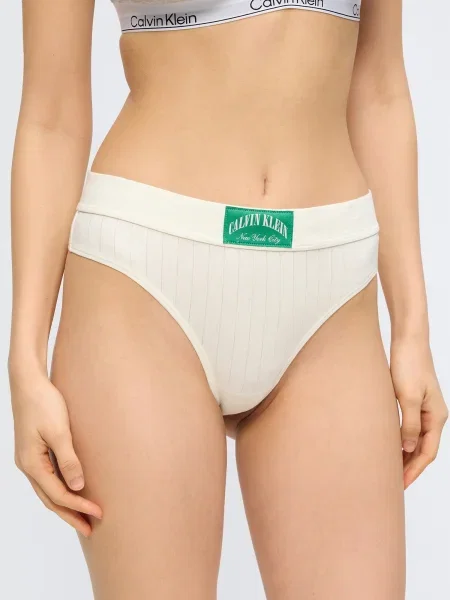 Calvin Klein Underwear Tangá hnedá biela