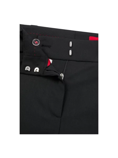 Spodnie cygaretki Hugo klasyczne w jednolitym kolorze z wysoką talią czarne