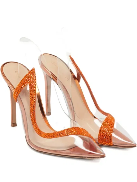 Pantofi cu toc Gianvito Rossi de cristal portocaliu