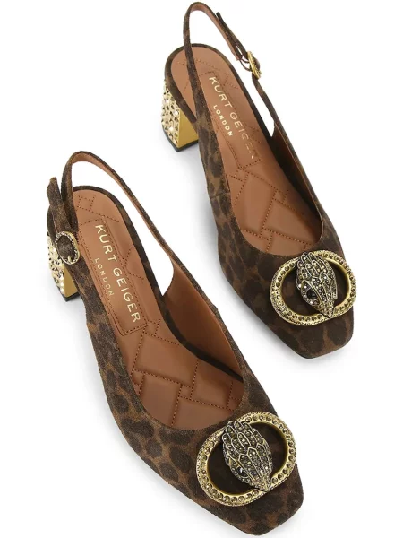 Замшеві туфлі Kurt Geiger London Chelsea Block Slingback блок відкрита п'ята коричневий