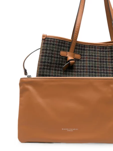 Geantă shopper Gianni Chiarini cu model pepito verde