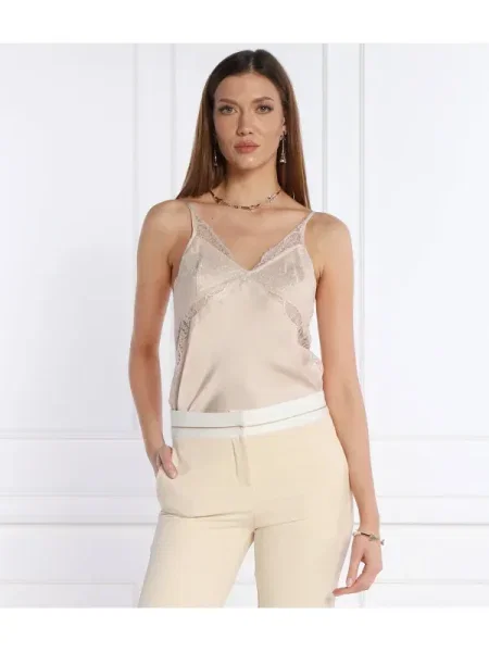 Top Patrizia Pepe din satin bej
