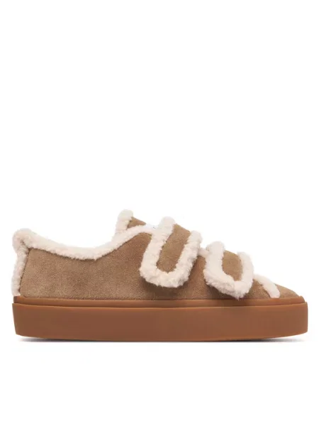 Inuikii Сникърси Shearling Low Velcro бежов