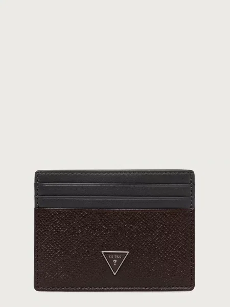 Guess etui za kartice usnjeni MILANO rjava