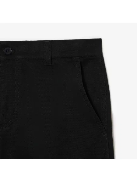 Lacoste Spodnie Cargo Z Bawełny O Prostym Kroju czarne