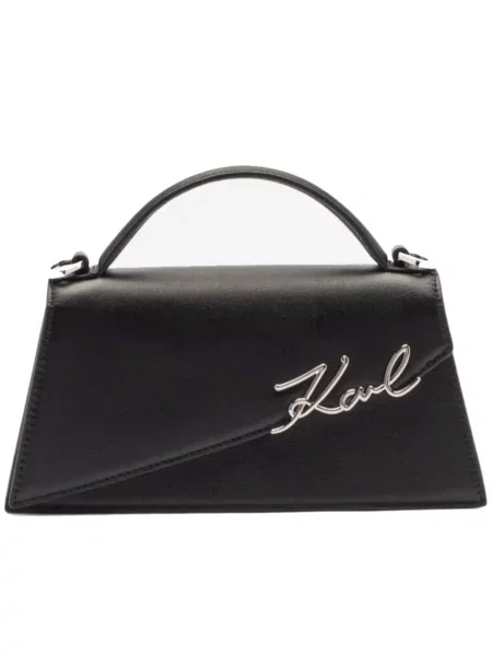 Kožená kabelka Karl Lagerfeld K/SIGNATURE čierna